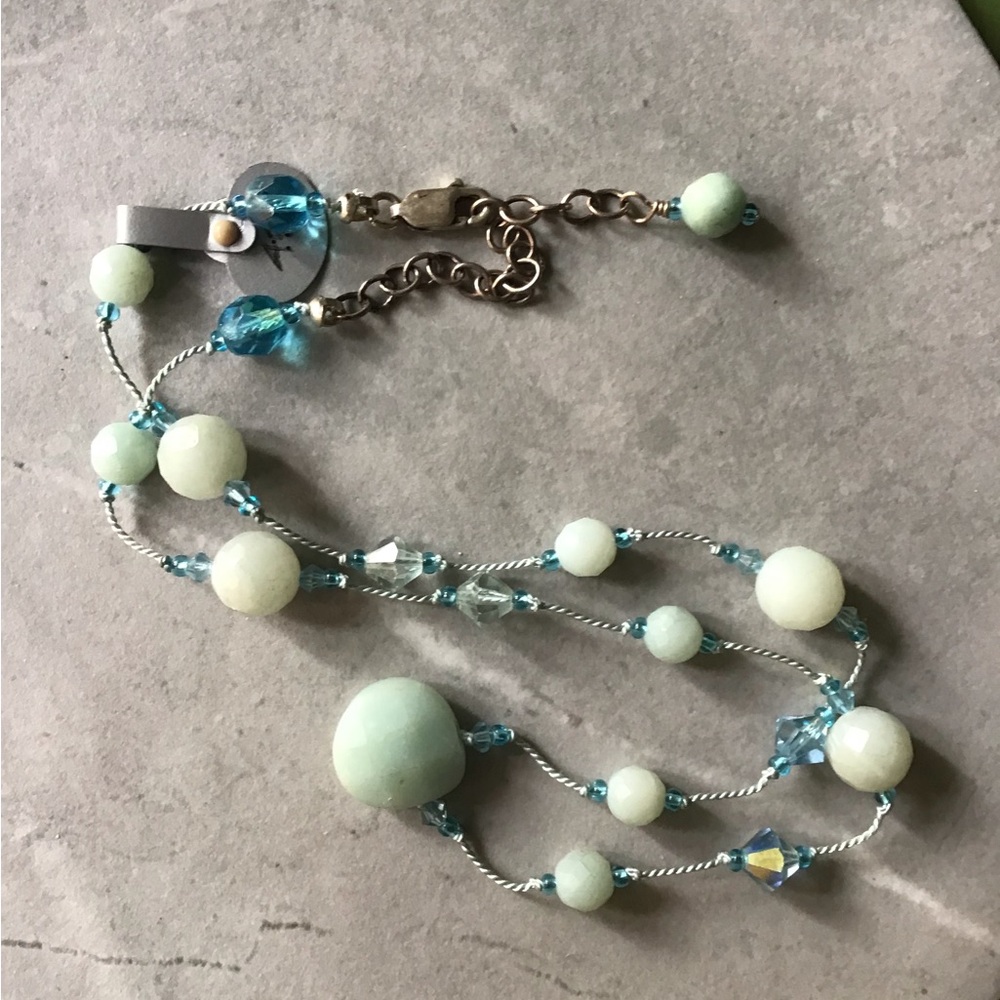 Amazonite and Crystal Beaded Necklace